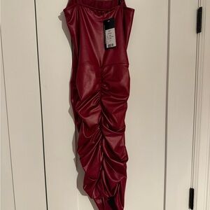Flowers by Zoe Burgundy Pleather Dress
